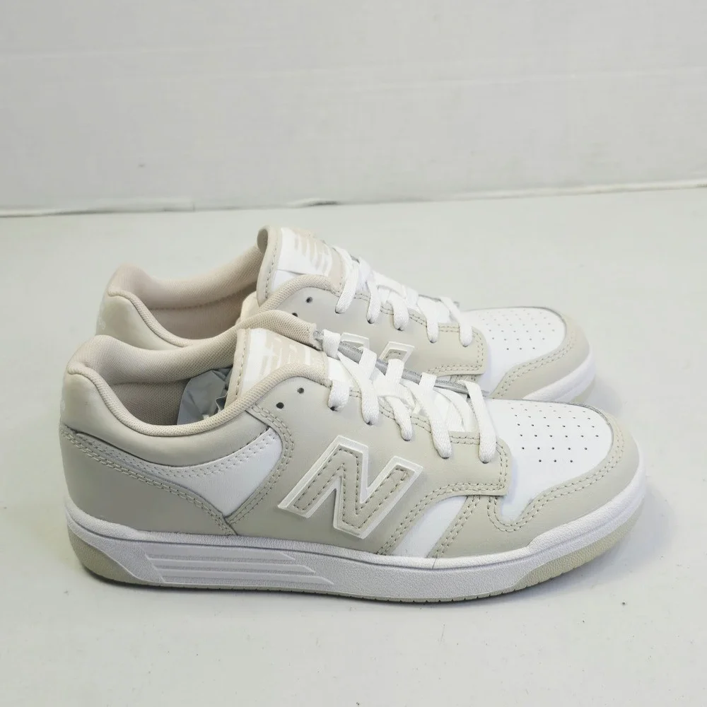 New Balance Kids 480 Sneakers Size 3 White Beige PSB480LB Low Top Athletic Shoes